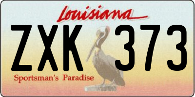 LA license plate ZXK373