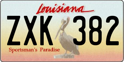 LA license plate ZXK382