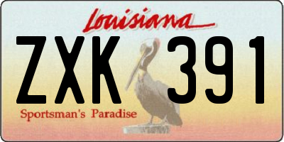 LA license plate ZXK391