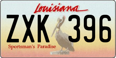 LA license plate ZXK396