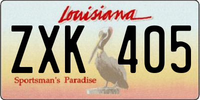 LA license plate ZXK405