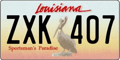 LA license plate ZXK407