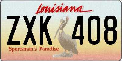 LA license plate ZXK408