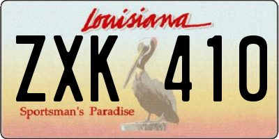 LA license plate ZXK410