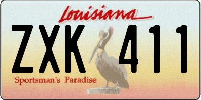 LA license plate ZXK411