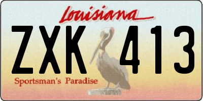 LA license plate ZXK413