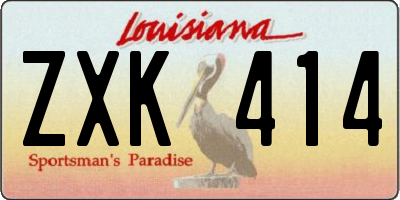 LA license plate ZXK414