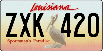 LA license plate ZXK420