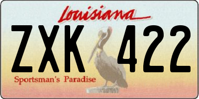 LA license plate ZXK422