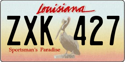 LA license plate ZXK427