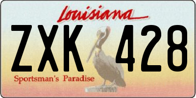 LA license plate ZXK428