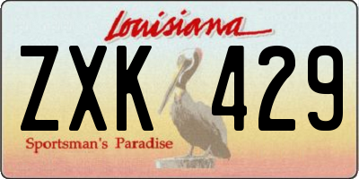 LA license plate ZXK429