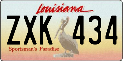 LA license plate ZXK434