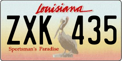 LA license plate ZXK435