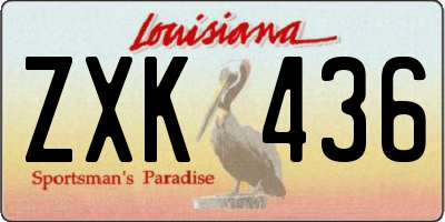 LA license plate ZXK436