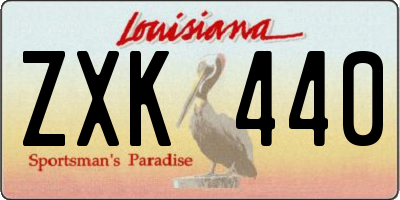 LA license plate ZXK440