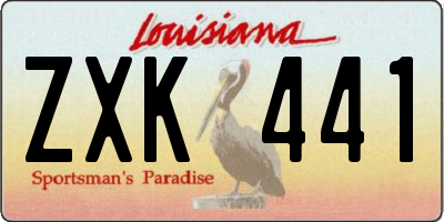 LA license plate ZXK441