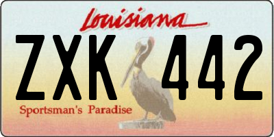 LA license plate ZXK442