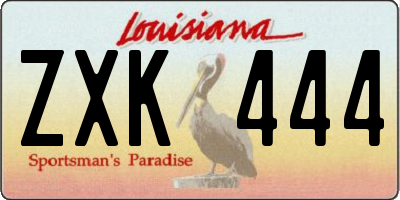 LA license plate ZXK444