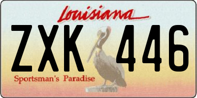 LA license plate ZXK446