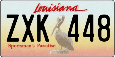 LA license plate ZXK448