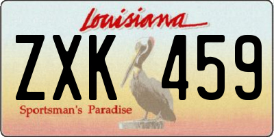 LA license plate ZXK459