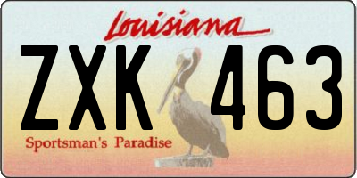 LA license plate ZXK463