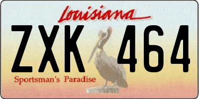 LA license plate ZXK464