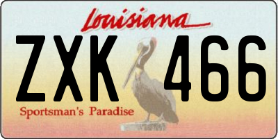 LA license plate ZXK466