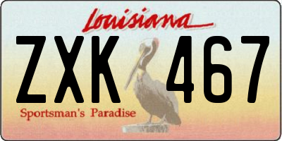 LA license plate ZXK467