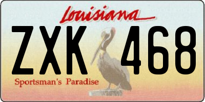 LA license plate ZXK468