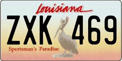 LA license plate ZXK469