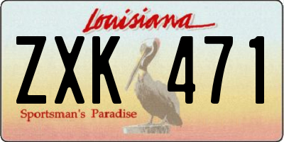 LA license plate ZXK471