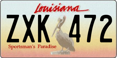 LA license plate ZXK472