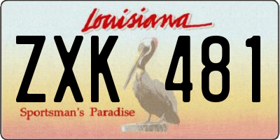 LA license plate ZXK481