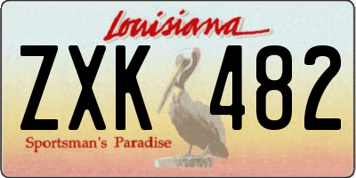 LA license plate ZXK482