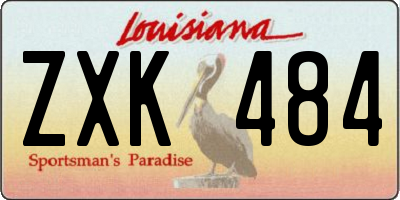 LA license plate ZXK484