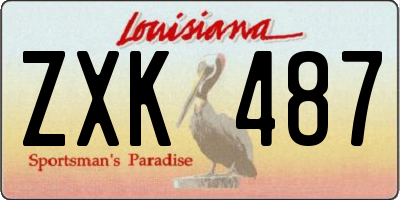 LA license plate ZXK487