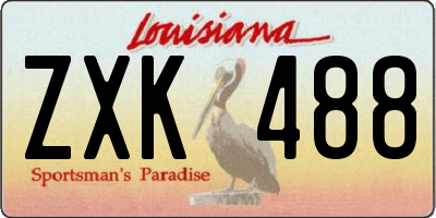 LA license plate ZXK488