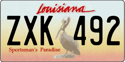 LA license plate ZXK492