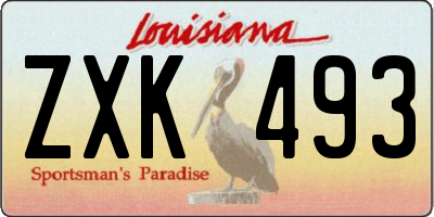 LA license plate ZXK493