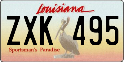 LA license plate ZXK495