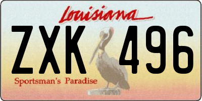 LA license plate ZXK496