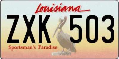 LA license plate ZXK503