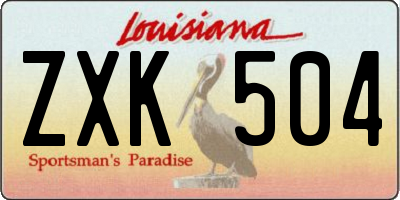 LA license plate ZXK504