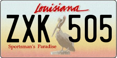 LA license plate ZXK505