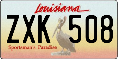 LA license plate ZXK508