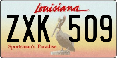 LA license plate ZXK509