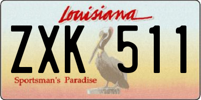 LA license plate ZXK511