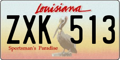 LA license plate ZXK513